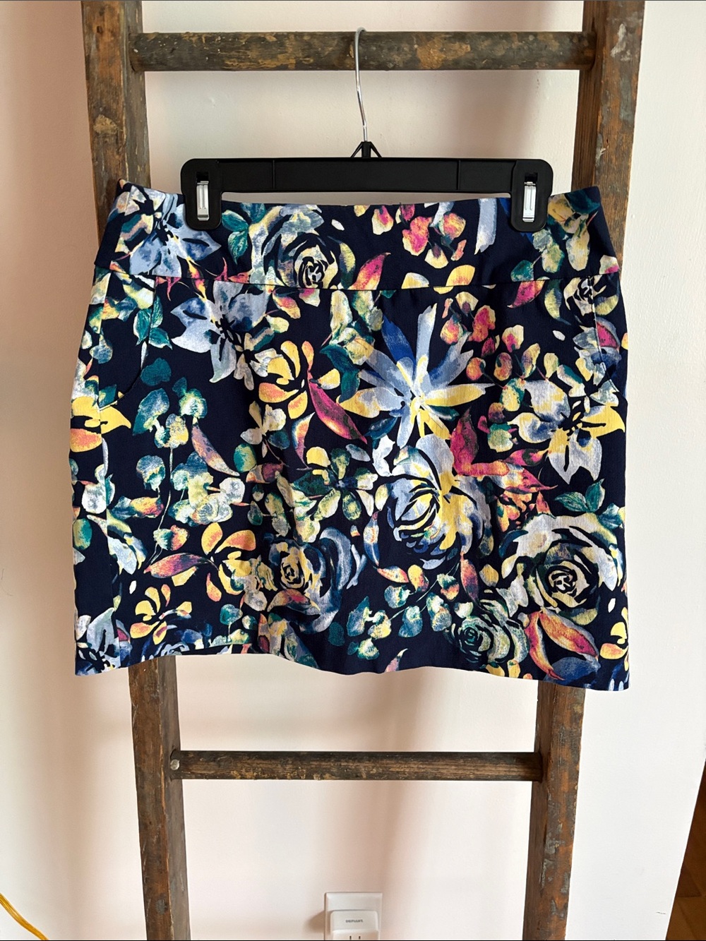 Zac & Rachel Multicolor Floral Skort in Yellow, Navy & Teal